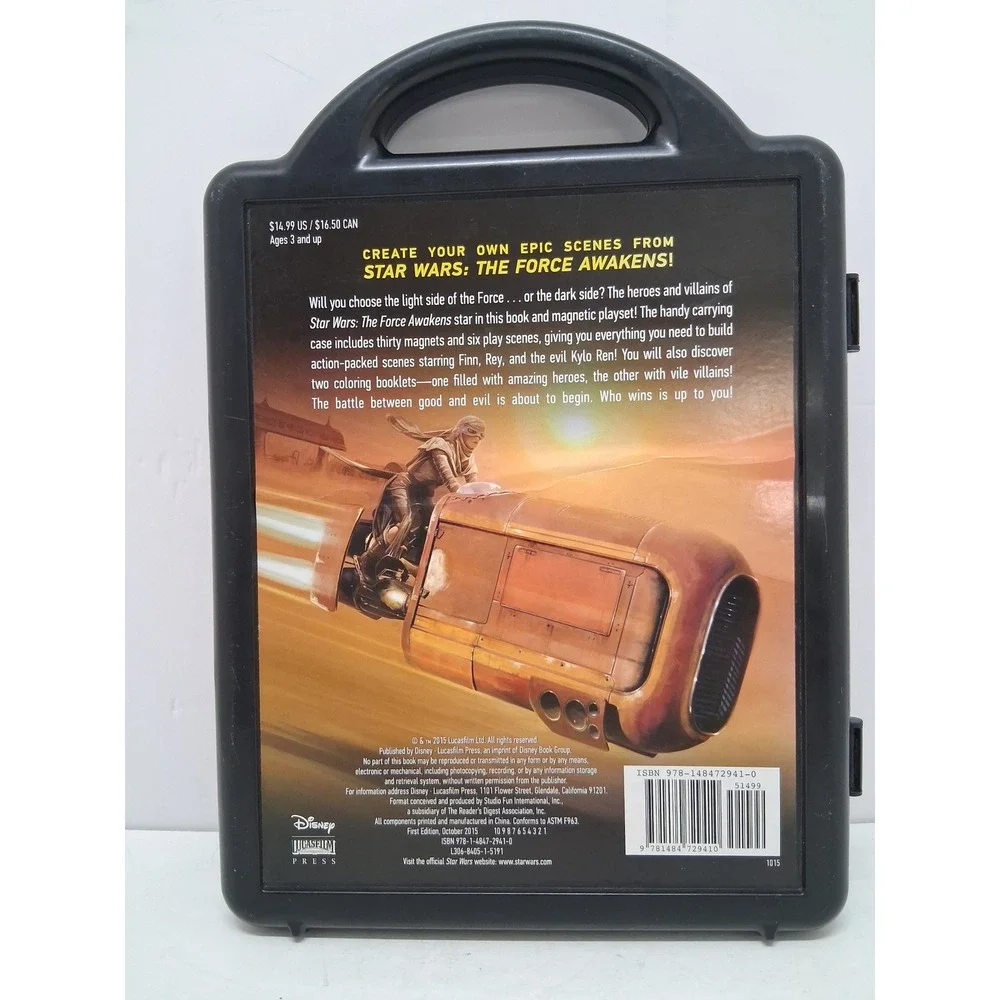 Star Wars The Force Awakens Book and Magnetic Playset Case 30 Magnets 6 Scenes